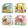 12Pcs Easter Themed Gift Packaging Boxes with Handles and Clear Window Candy Chocolate Holder Case for Holiday Supplies