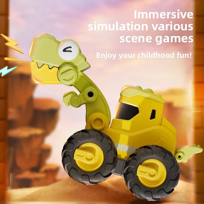 Childrens Dinosaur Construction Vehicle Toy With Press And Go Mechanism For Toddler Development