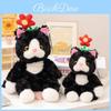 Peluche Chat Porte-Bonheur Jin Bao avec Motif Floral pour Cadeau d'Enfant