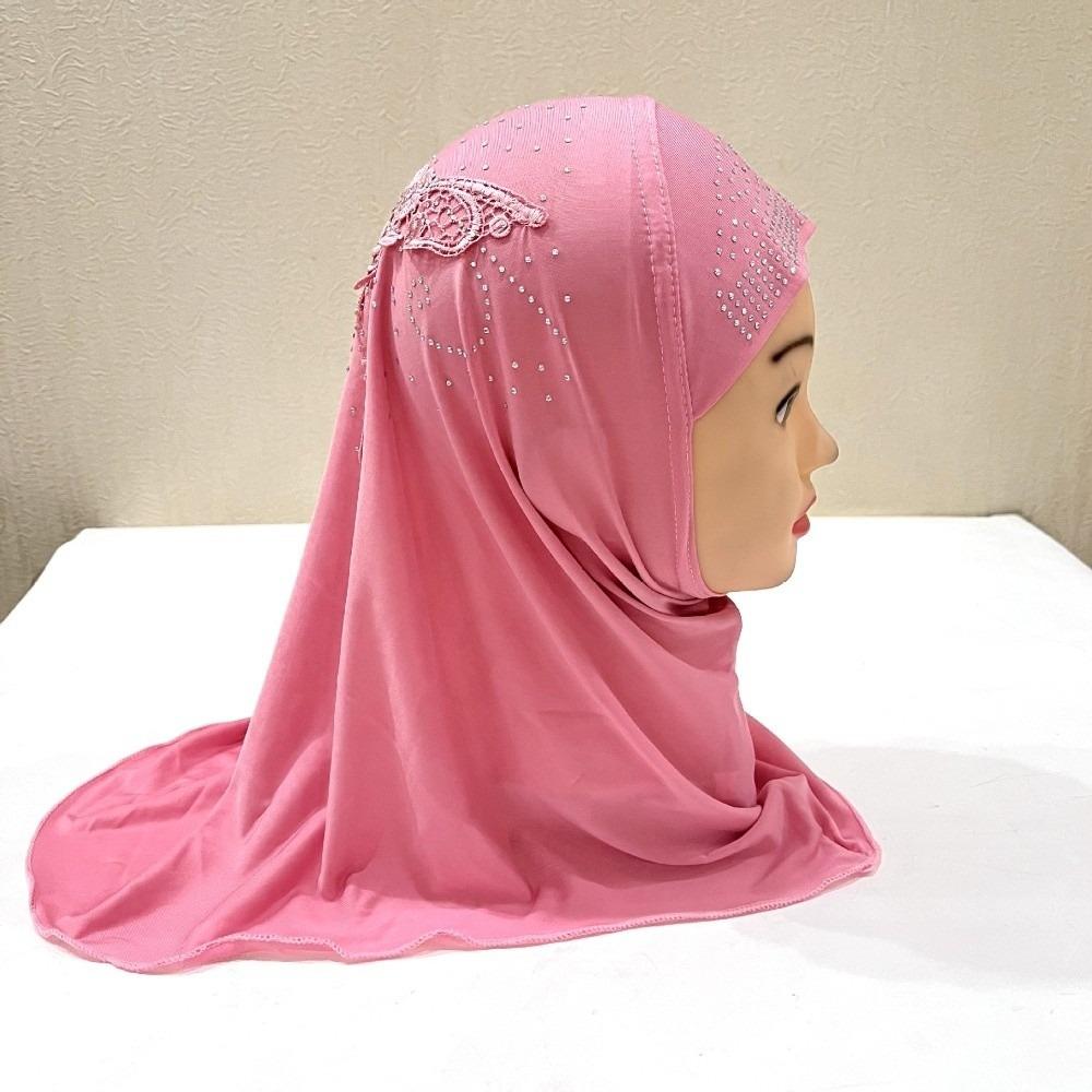 Eis Seide Kinder Hijab Atmungsaktives Kopftuch Elegante Kleinkind Turban Mädchen im Alter von 2 bis 6 Jahren