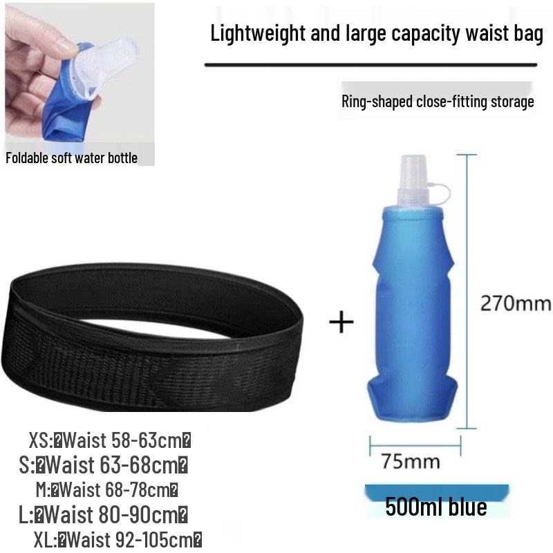 

Marathon Running Waist Bag with 500ML Soft Water Bottle