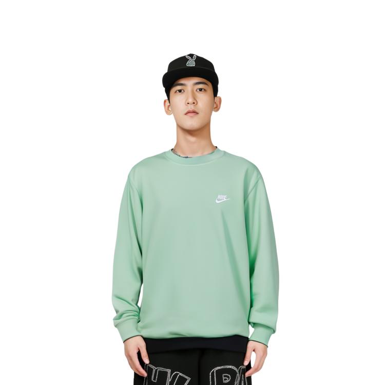 Nike Sweatshirts Men's Green Crew Neck Moderate Regular BV2667-379