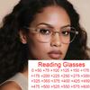 Original Luxury Women's Reading Glasses Polygonal Metal Frame Anti Blue Light Ultrafine Fashion Eyeglasses for Girls