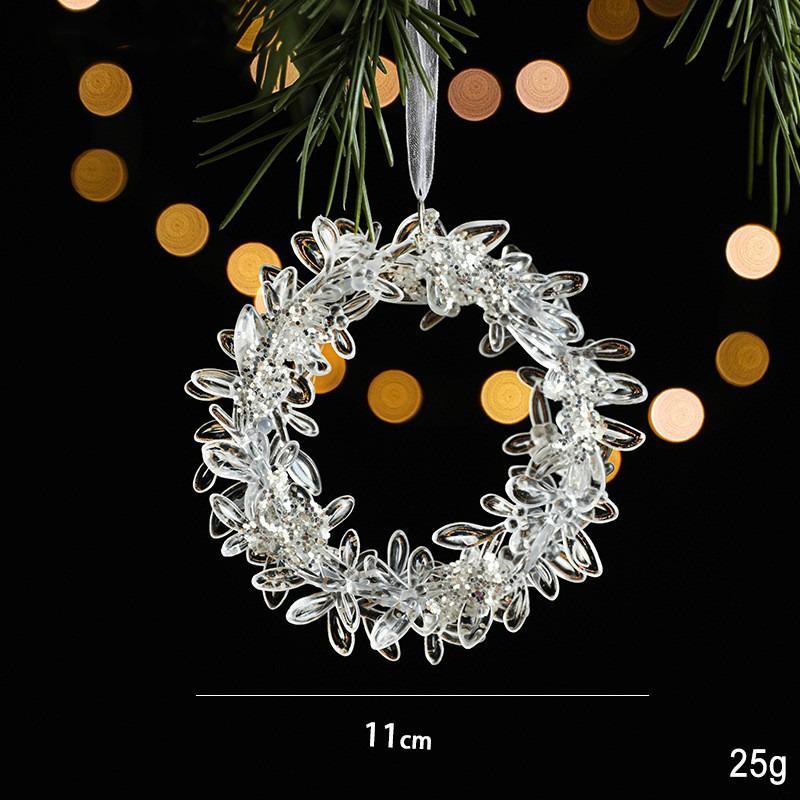 Weihnachts-Eiskristall-Anhänger Weihnachtsbaum-Anhänger Transparente Acryl-Engel-Licht Luxuriöse Szenen-Dekoration Requisiten Silvester 2025