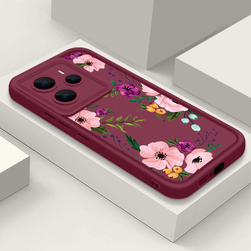Für Xiaomi 14T Pro 13T Poco X7 F6 X6 Pro Redmi Note 14 Pro 13 12 11 Hülle Blumendruck Weiches Silikon Stoßfest Linsenschutz TPU Matt Handyhülle