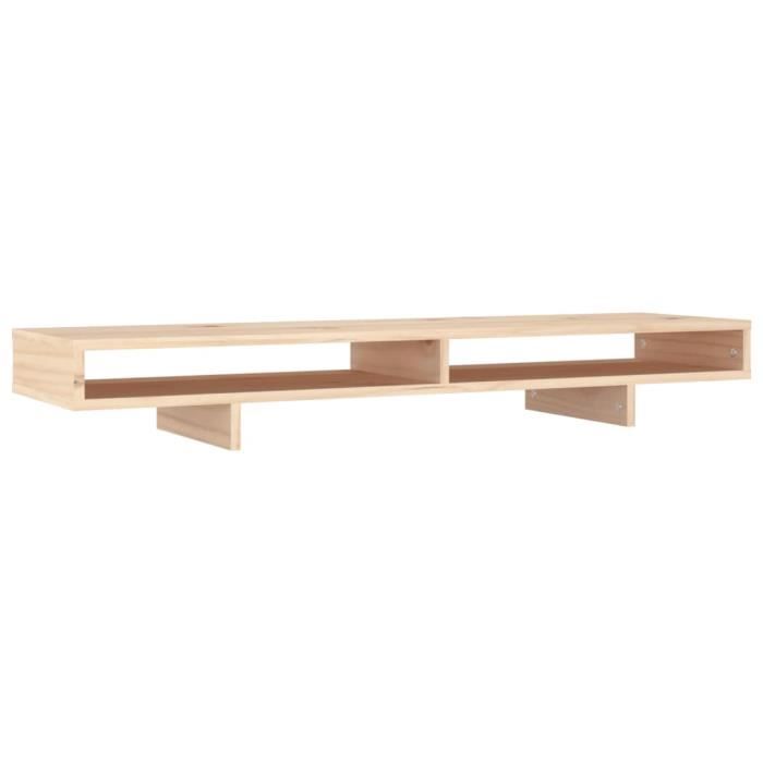 VidaXL Support pour moniteur 100x27x14 cm Bois de pin solide 814004