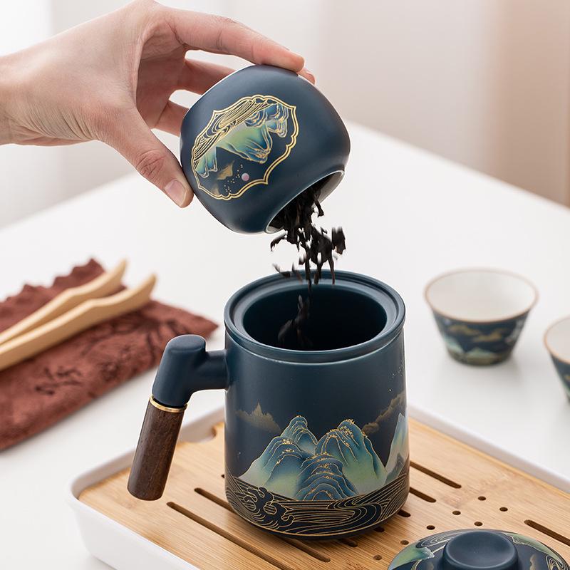A Thousand Li of Rivers and Mountains Tea Set: Elegant Gift Box for Friends and Elders