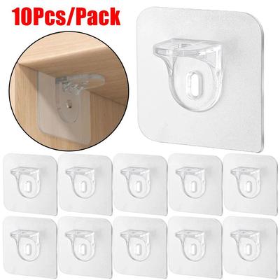 1/10Pcs Punch-Free Shelf Support Hooks Partition Plate Holder  For Home Kitchen Bathroom