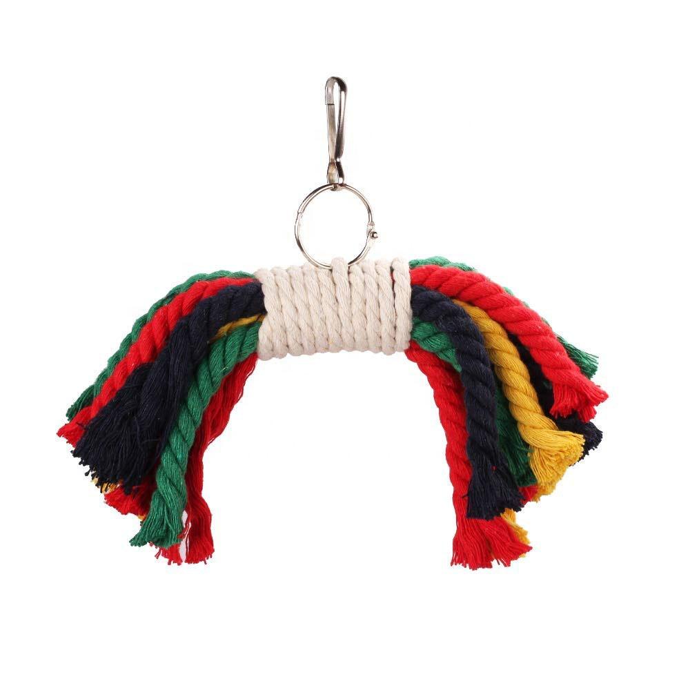 Bird Parrot Toys Play Set for Bird Cage, Colorful Chewing Hanging Swing Toy Bells, Ladder Swing for Small Parrots, Macaws,