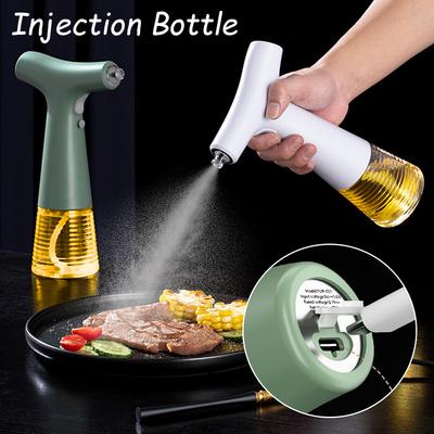 Flacone Spruzzatore Elettrico per Olio d'Oliva da 240 ml Trasparente Riutilizzabile Antigoccia Dispenser per Olio per BBQ Portatile Barattolo per Conservazione Olio Salsa Aceto