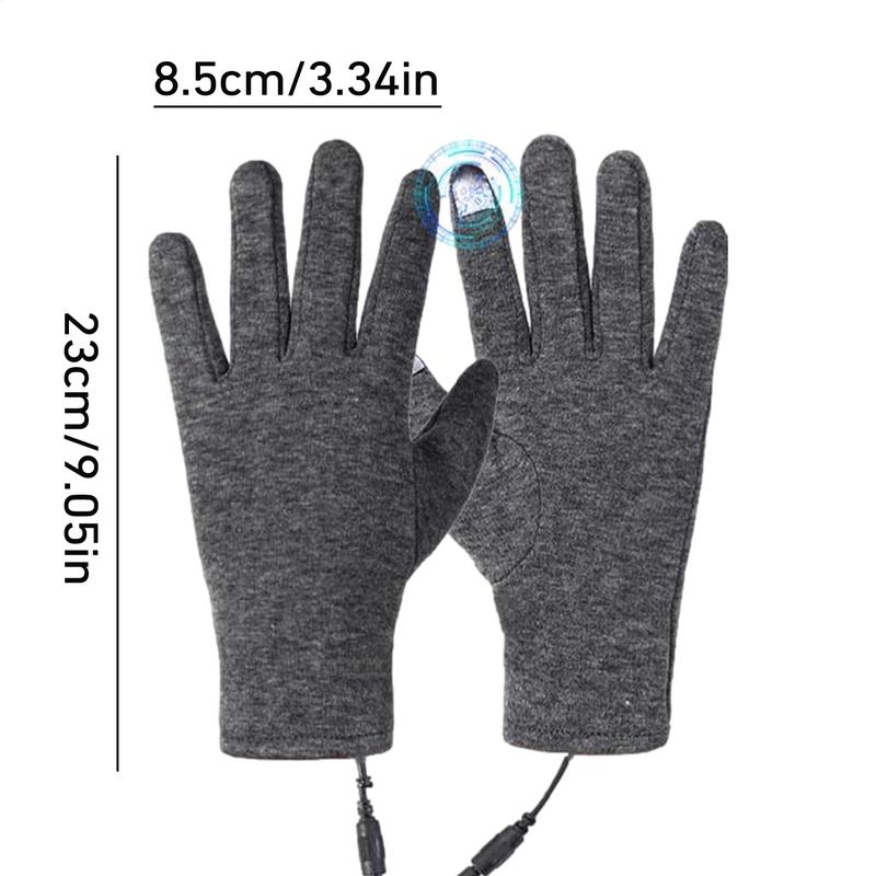 Heated Gloves for Men Women Unisex USB Electric Heating Warm Gloves Screen Touch Design Thermal Gloves for Skiing Cycling