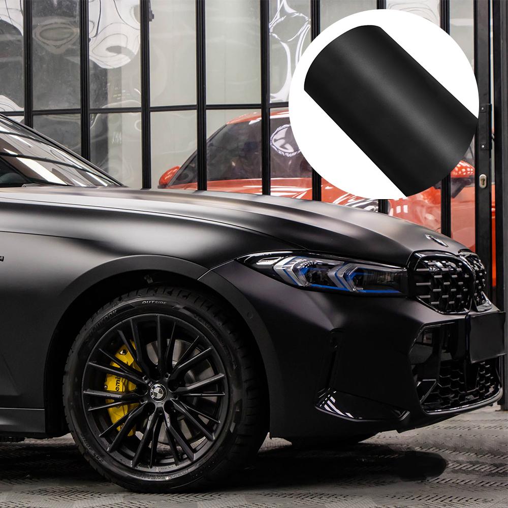 

Car Wrapping Film Matte Black Bubble Free Vinyl Film Auto DIY Decal PET Sticker Exterior Interior Decoration Car Accessories 10x152cm