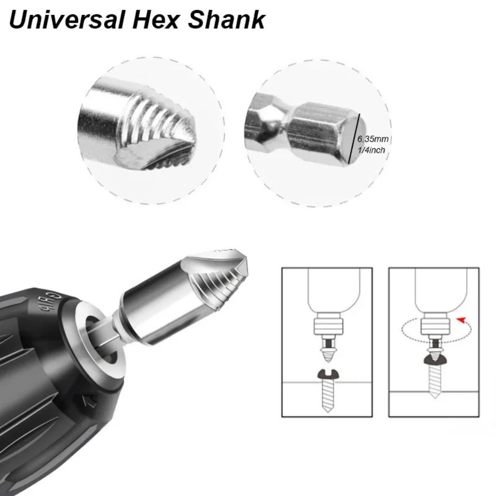 Hardened Steel Screw Extractor Set Titanium Coated Damaged Fasteners Tool  Stripped Screws