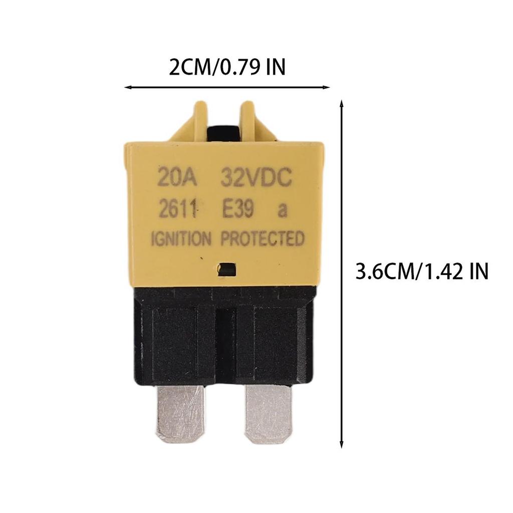 E39 Car Resettable Fuse Blade Circuit Breaker Overcurrent Protector 32VDC 5A-20A Auto Truck RV Marine Audio Power System Parts