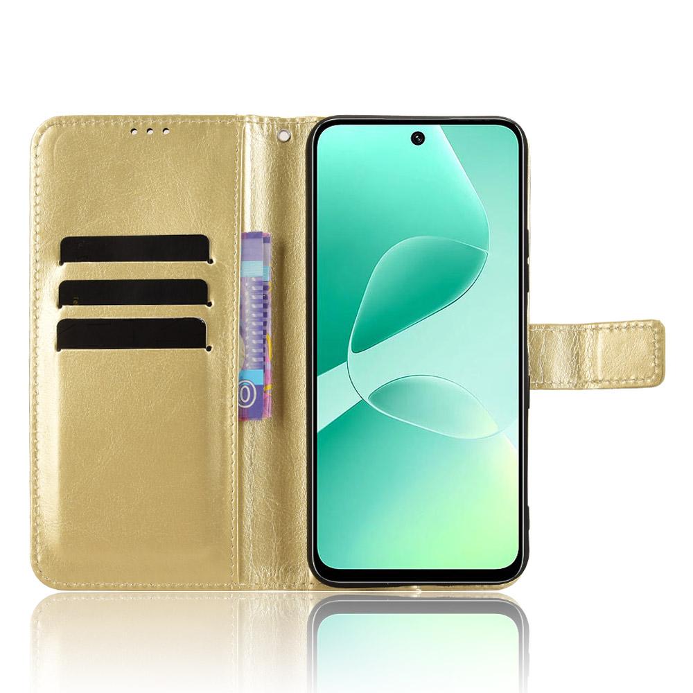 For Infinix Hot 60 5G/Hot 60i 4G Case Crazy Horse Texture PU Leather Phone Wallet Cover with Wrist Strap