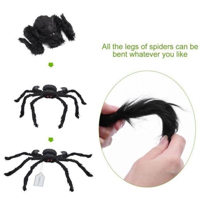 Décoration d'Halloween - AIMOONSA - 150 cm - Yeux rouges - Jambes cintrables - Peluche noire