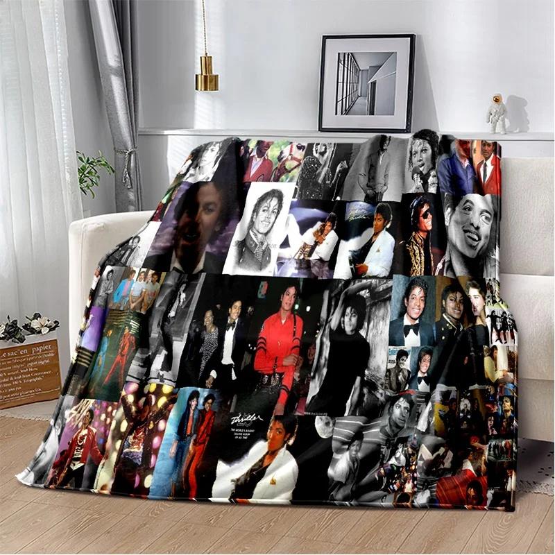 Michael Jackson Retro Printed  HD Blanket Soft Throw Blanket for Home Bedroom Bed Sofa Travel Office Solid Cover Blanket  Adults
