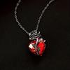 Gothic Rose Red Love Necklace Women's Y2K Grunge Jewelry Dainty Silver Color Tonebloody Human Heart Pendant Personalized Gifts3