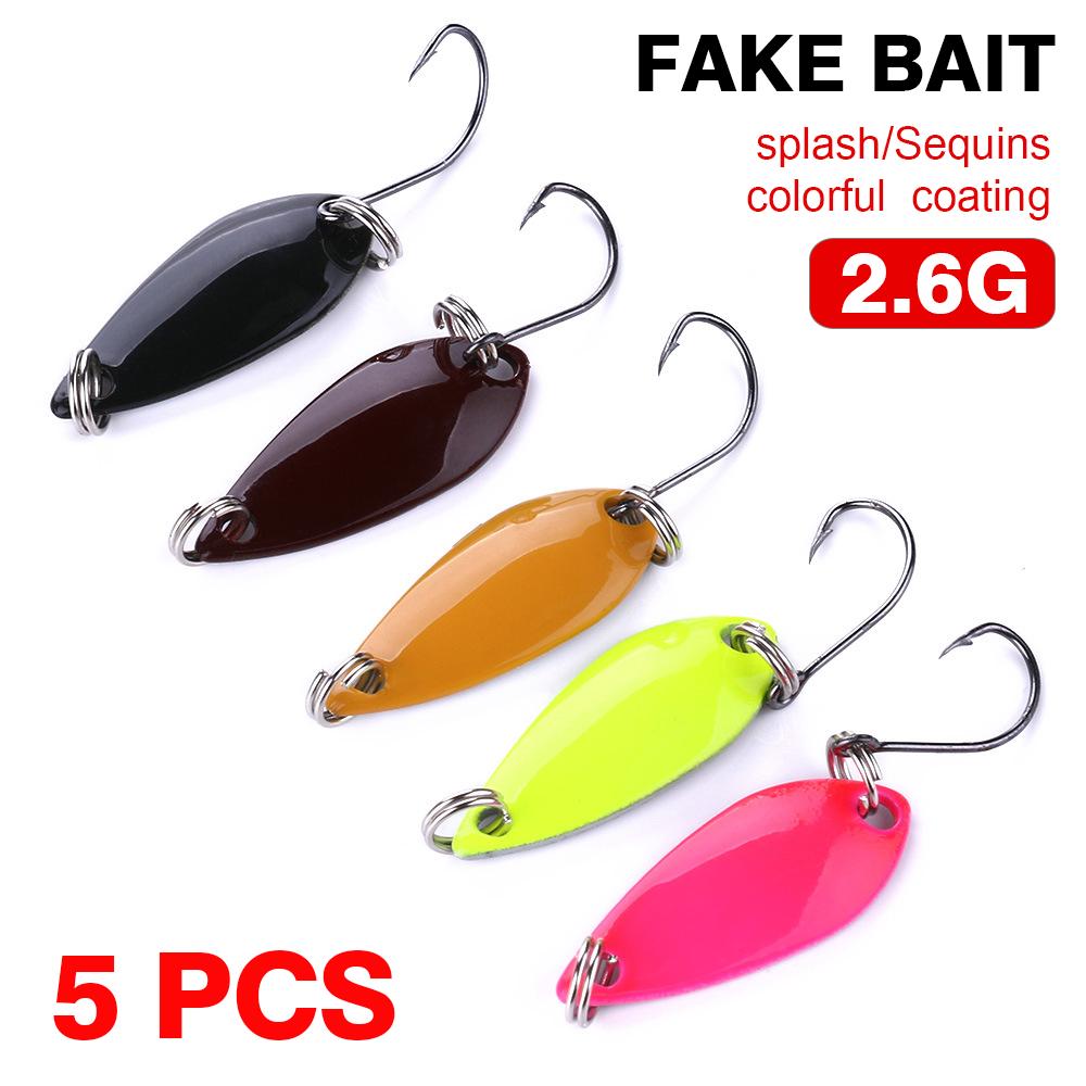 

Idealhere 5pcs 2.6g 30mm Форель Ложка Bait Металлический приманка Blinker пресноводной рыбалки