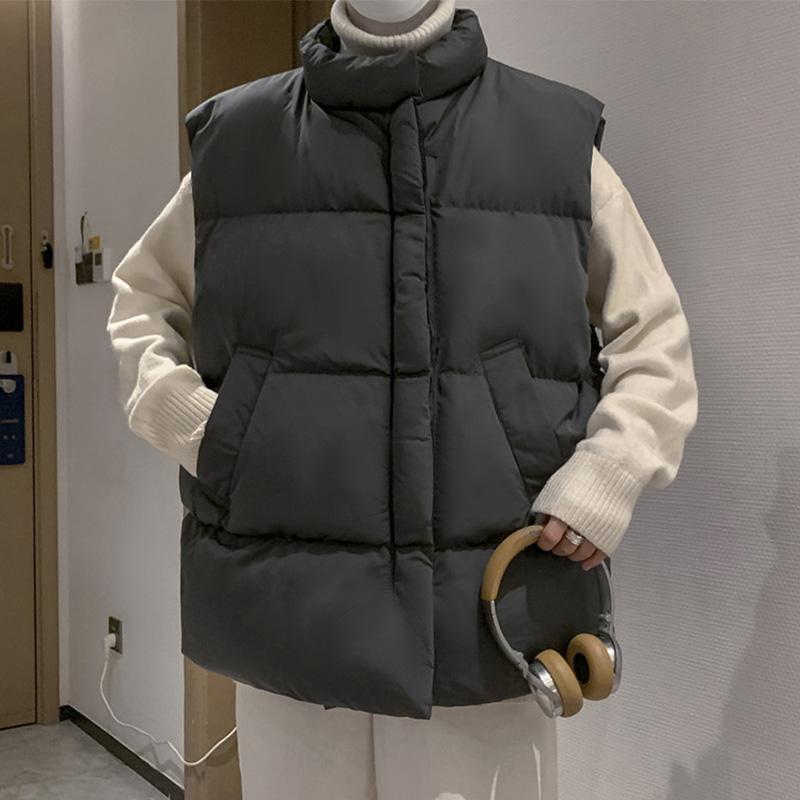 Herbst- und Winterweste aus Daunenbaumwolle für Herren, lockere ärmellose Weste mit Reißverschluss, vielseitige, schöne und modische, lässige, warme, dicke Weste für Herren