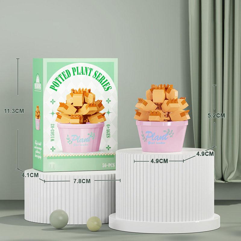 Eternal Flower Bouquet Bonsai Potted Plant Micro Building Blocks Model Home Decoration Puzzle Toys Kids Birthday Christmas Gifts