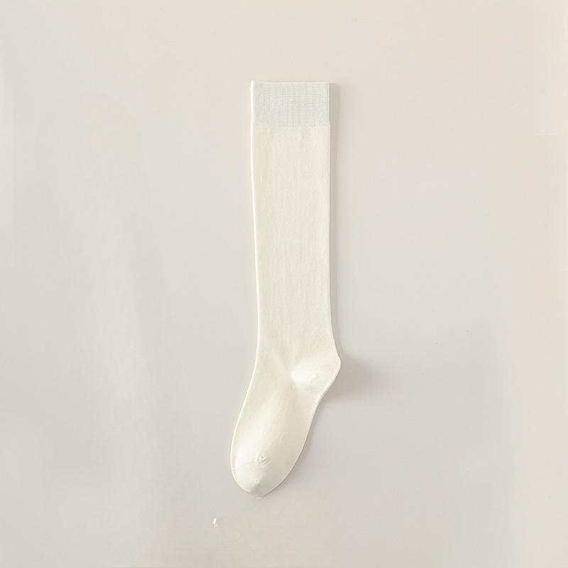 Female Spring and Autumn Pure Cotton Thin Pressure Long Leg Socks