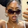 New One-Piece Sunglasses Retro Style Versatile Wrap Glasses Fashion All-In-One Sunglasses Women 81033