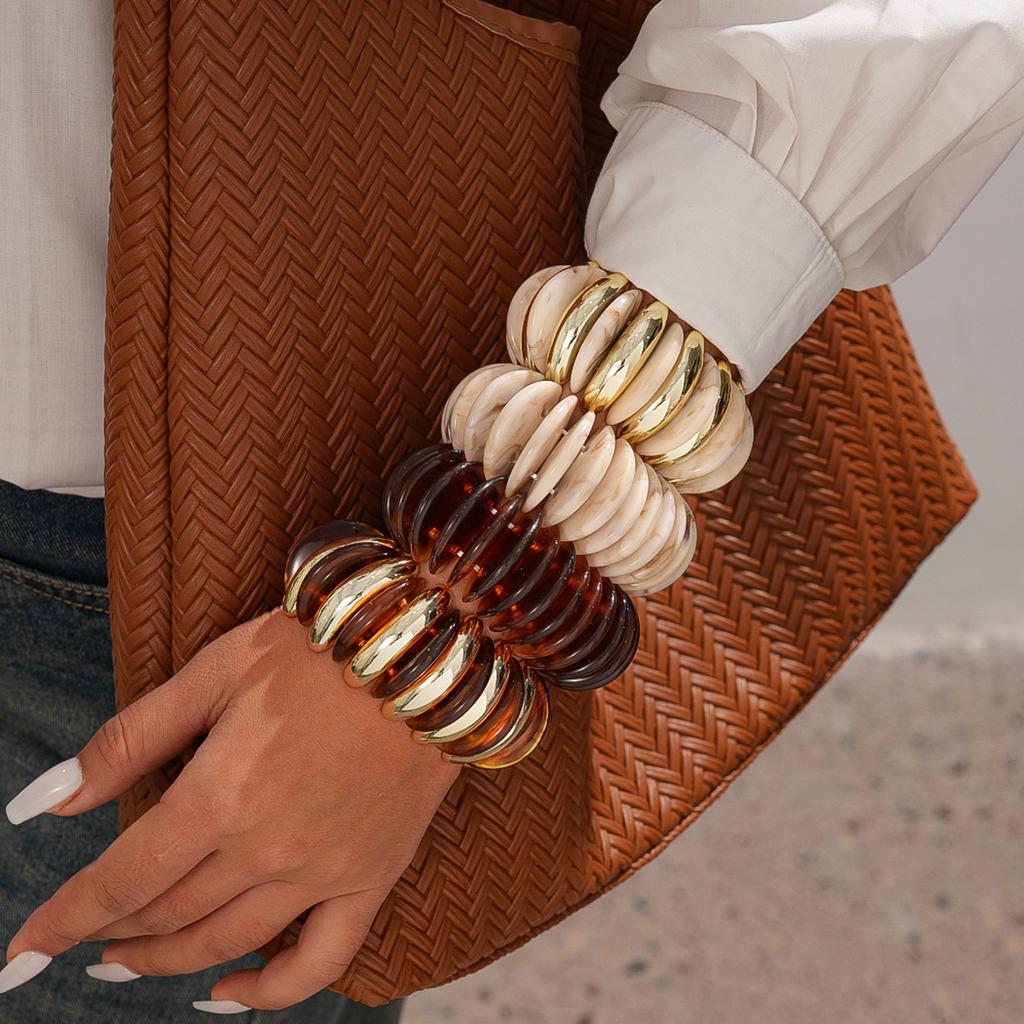 Acryl Geometrisch Rund Spleiß Elastisches Seil Armband Böhmischer Schmuck
