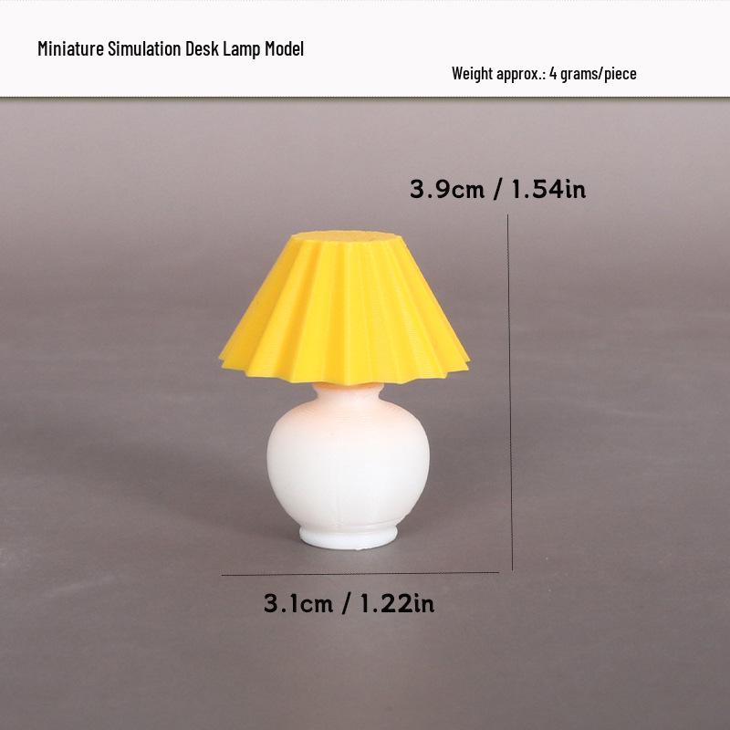 1:12 Miniature Colorful Bedside Table Lamp for Dollhouse Decor