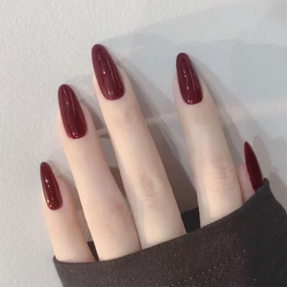 Wearable Manicure Almond Fake Nails Valentine's Day Nail Tips Detachable False Nail Girl