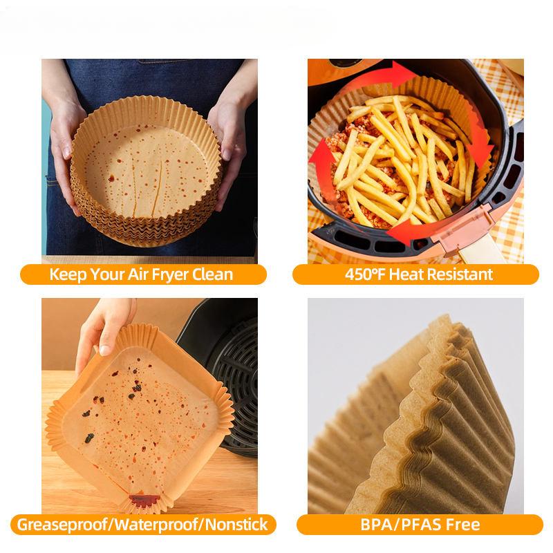 Disposable Paper Baking Pan Air Fryer Lined Nonstick Paper Pan for Oven Microwave Cooking Rectangular Food Storage Container