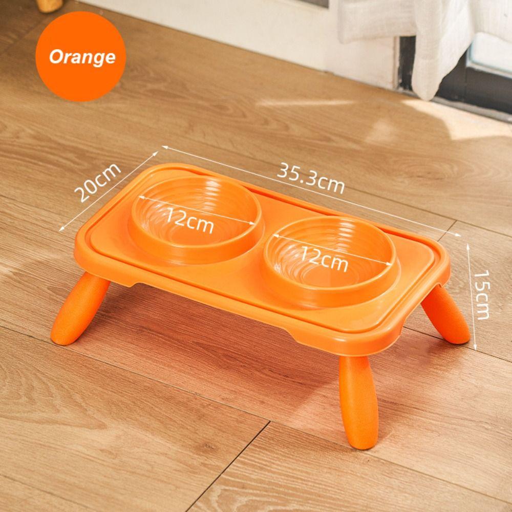 2-in-1 Pet Bowl Non-Slip Dog Food Container Practical Cat Double Bowls