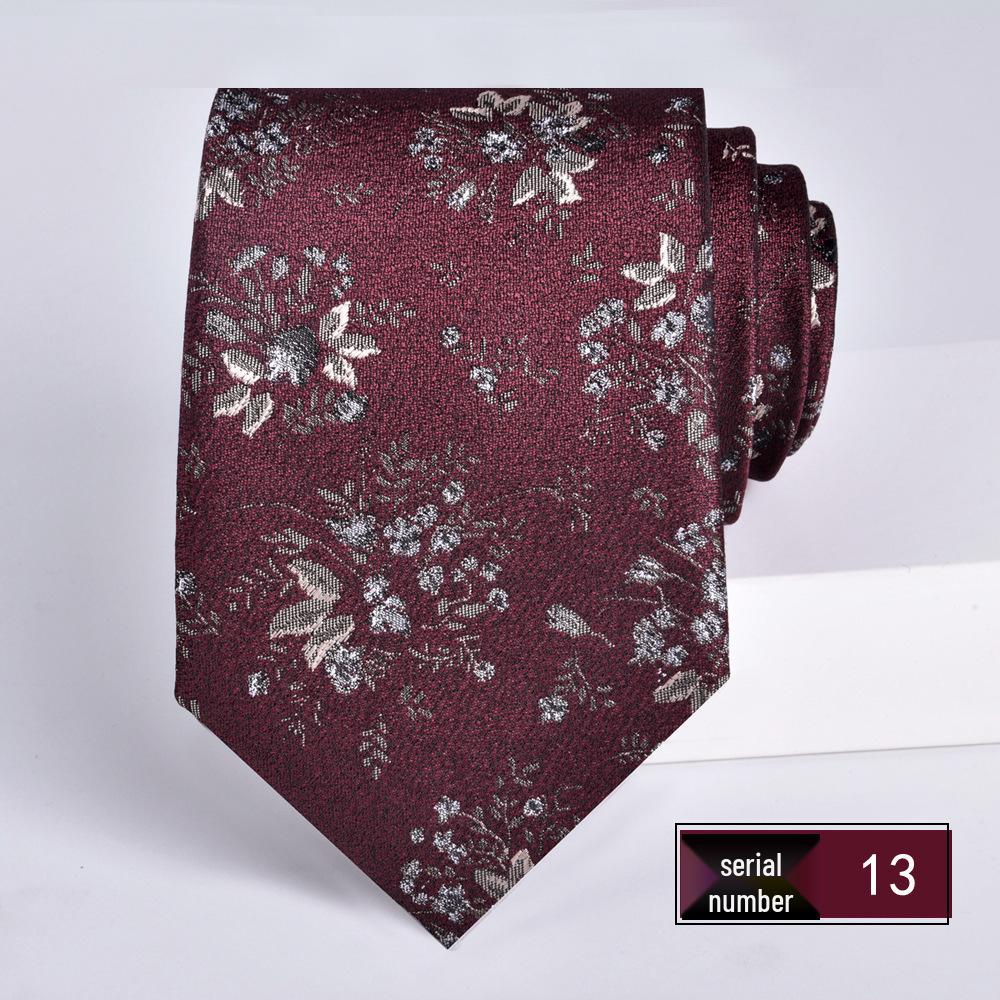 Wine Red Jacquard Tie for Men - Formal Business, Wedding, and Groom 8cm Executive Style
