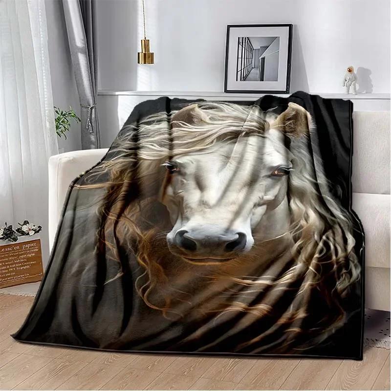 3D Print Cartoon Pentium Horse Flannel Blanket,Multi-purpose Holiday Gift Blanket Warm And Soft Blankets All Seasons