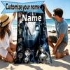Custom Name Personalized Corpse Bride Print Beach Towel, for Trip Camping Beach Party Home Decor, Birthday Gift for Family & Friends