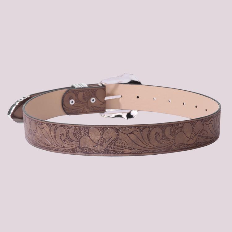 American Three-Piece Personalized Printed Belt, Women'S High-End Brown Jeans With Casual Belt