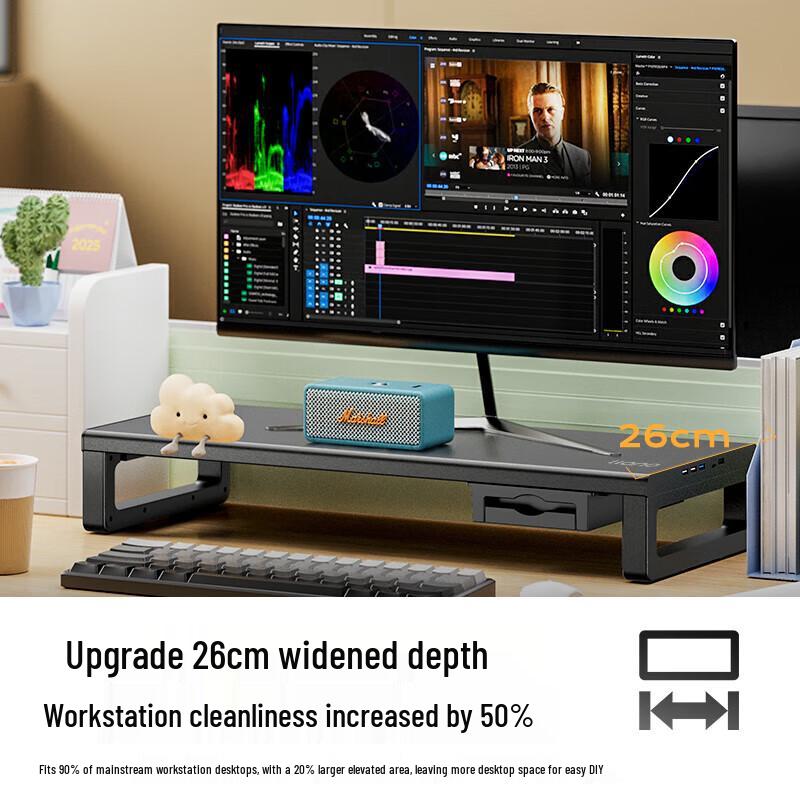 llano ZG006 Pro Multi-functional Monitor Riser with USB Hub