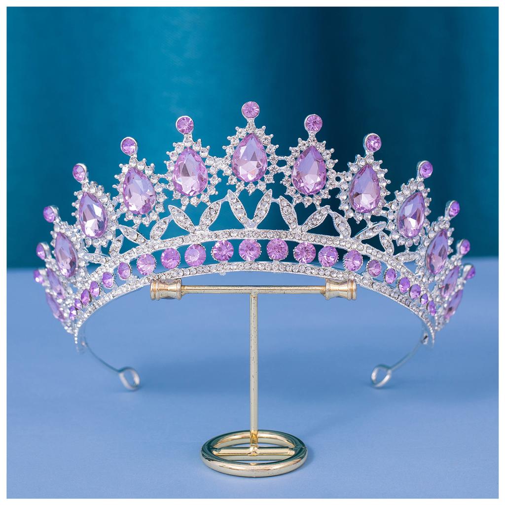 Full Crystal Rhinestones Crown Wedding Bride Tiara Glittering Headdress For Bride Bridesmaid Princess Costume Hair Accessories