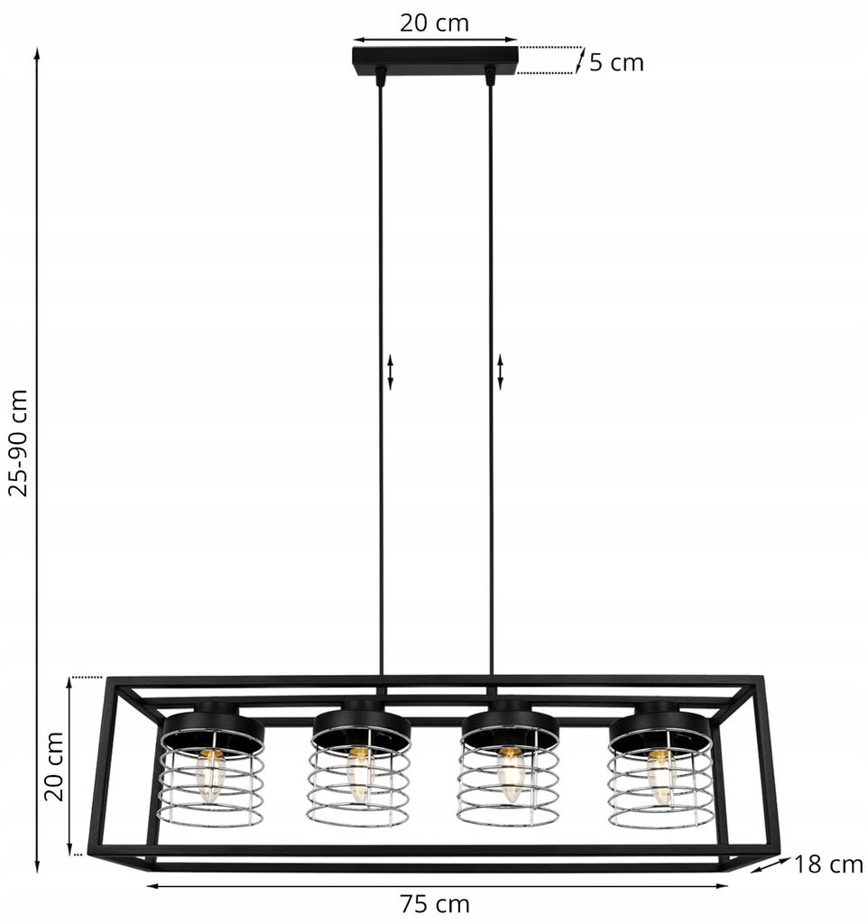 závěsné svítidlo klec elegantní kovové stínidlo