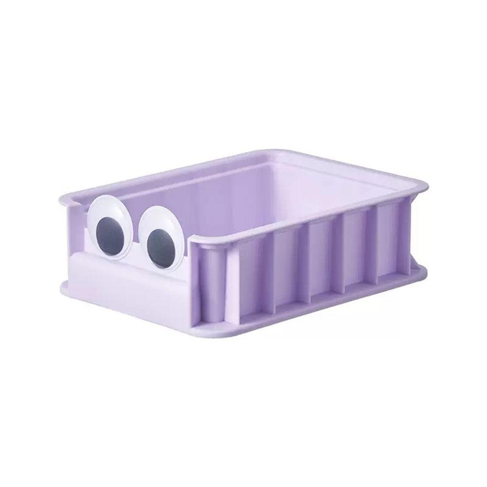 

Large Capacity Desktop Storage Box Stackable Storage Shelf Portable Stationery Box Purple-S