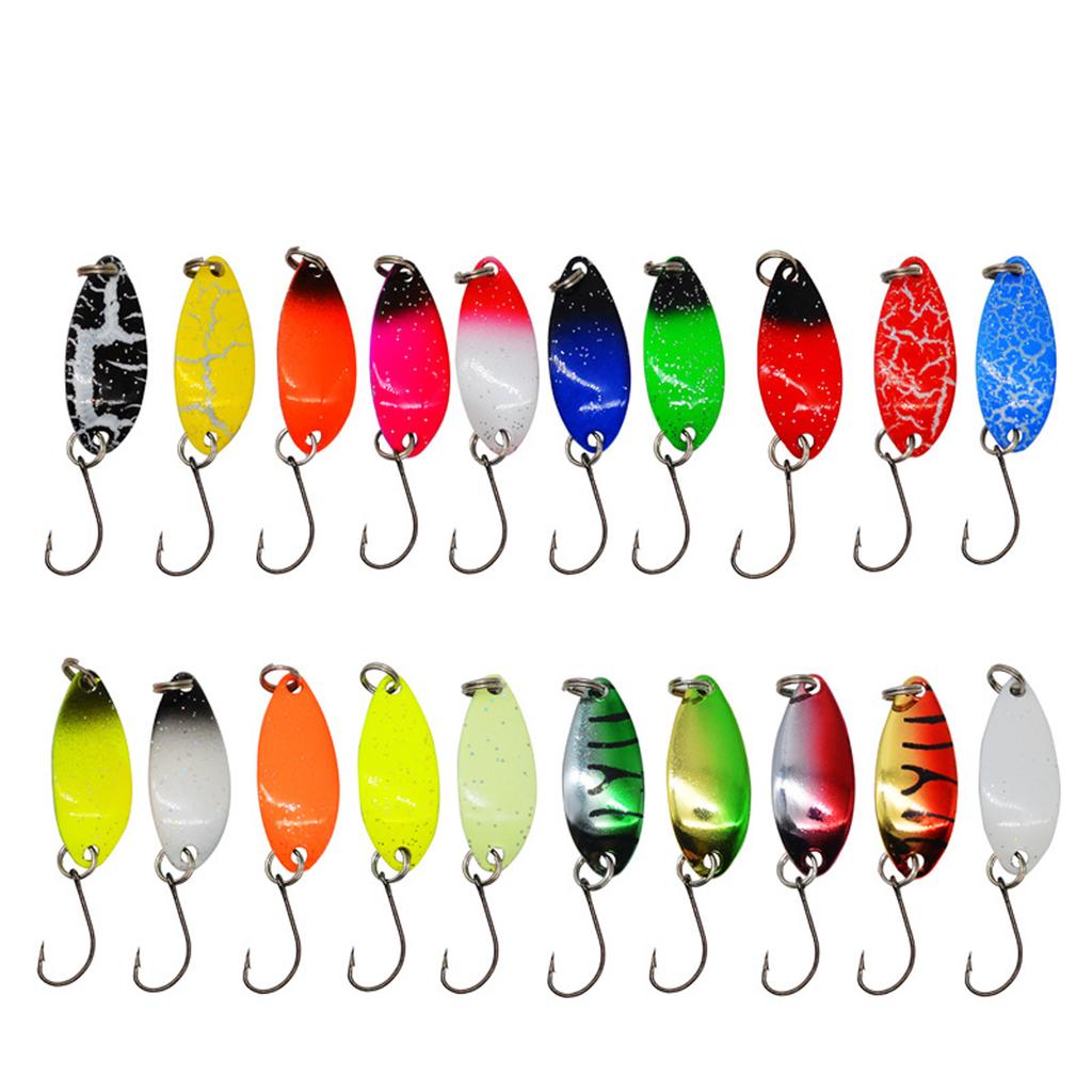 20Pcs Fishing Spoons Lures Sequins Baits Casting Fishing Lures Baits Fishing Lures Spinner Baits Metal Spoon Fish Lures
