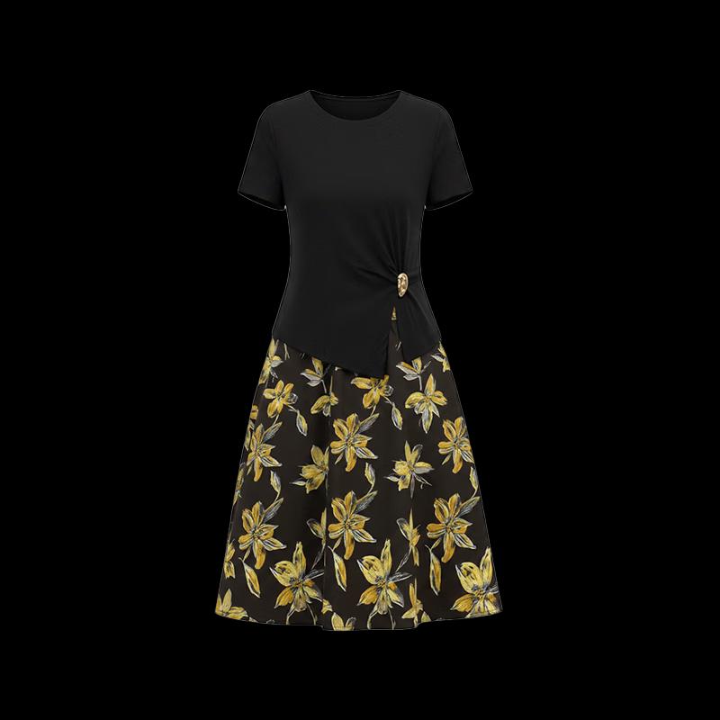 Pasite Women's Elegant Summer Two-Piece Top and Skirt Set