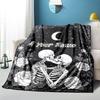 1PC Custom Name Eternal Love Skeletons Flannel blankets Patterns Throw Blanket All-Season Soft Gift for Couch, Bed, Camping gifts