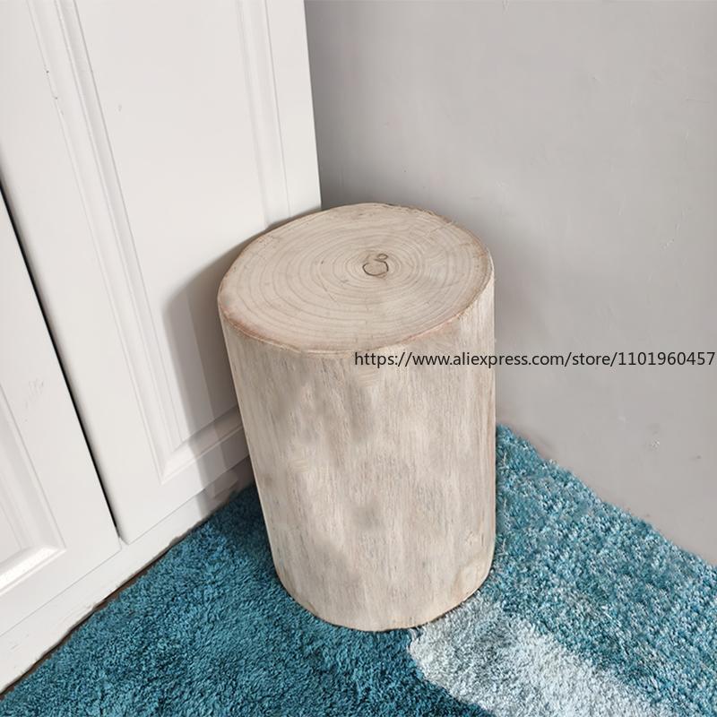 Massivholzpfeiler Originale Holzwurzel-Schnitzereien Holzpfähle Niedrige Hocker Baumstümpfe Ornamente Holzhocker