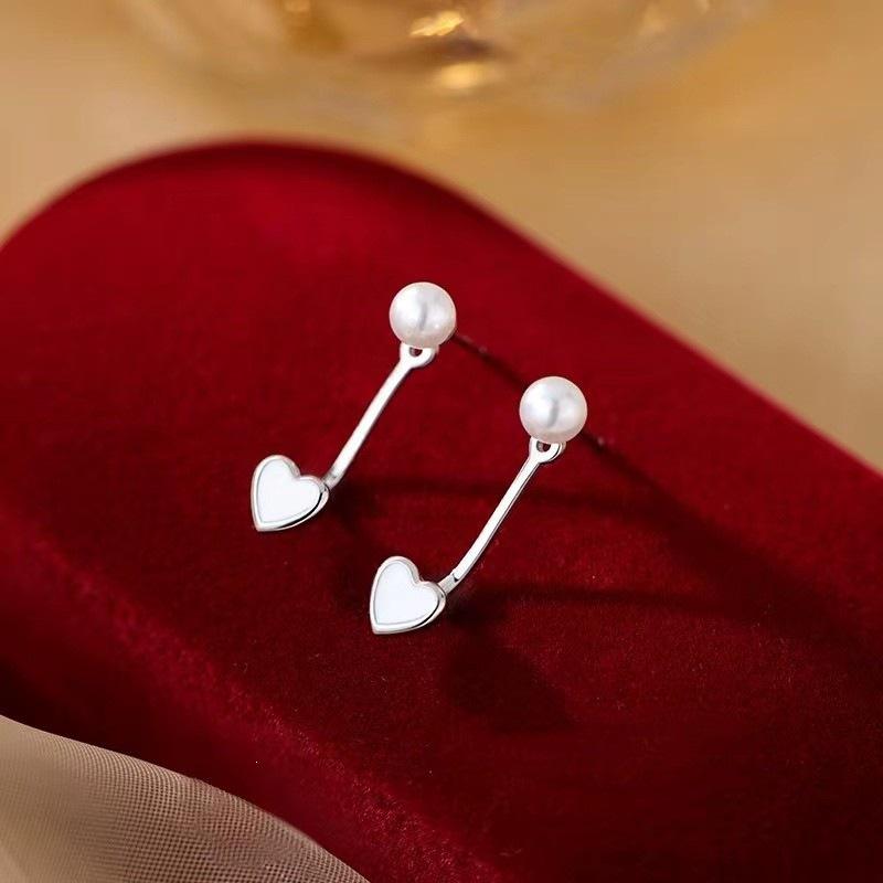 925 Sterling Silver Heart Earrings - Luxury Niche Design for Women