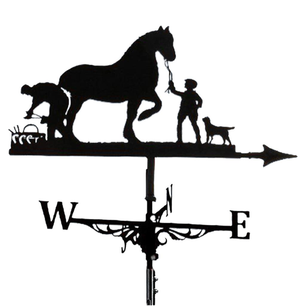 Design Metal Weathervane - 25-Inch Yard Ornament for Outdoor Decor
