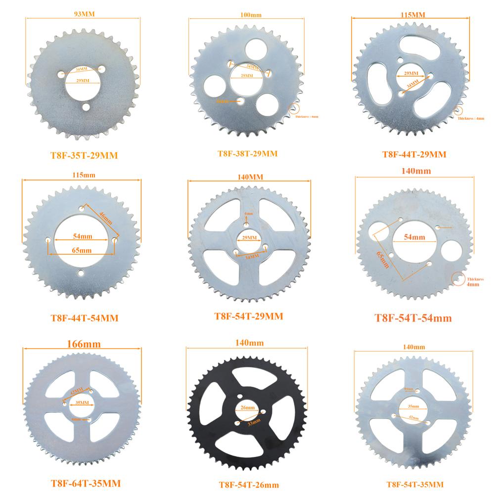 47cc 49cc T8F Kette 35Z 38Z 44Z 54Z 64Z 26MM 29MM 35MM 54MM Zähne Ritzel Kits Für Mini Moto Atv Quad 2-Takt Motor Teile