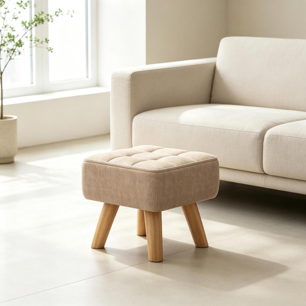 Comfortable Stool with Padded Seat, Stable Square Stool, Seat Stool for Flexible Use (only with 1pc stool)