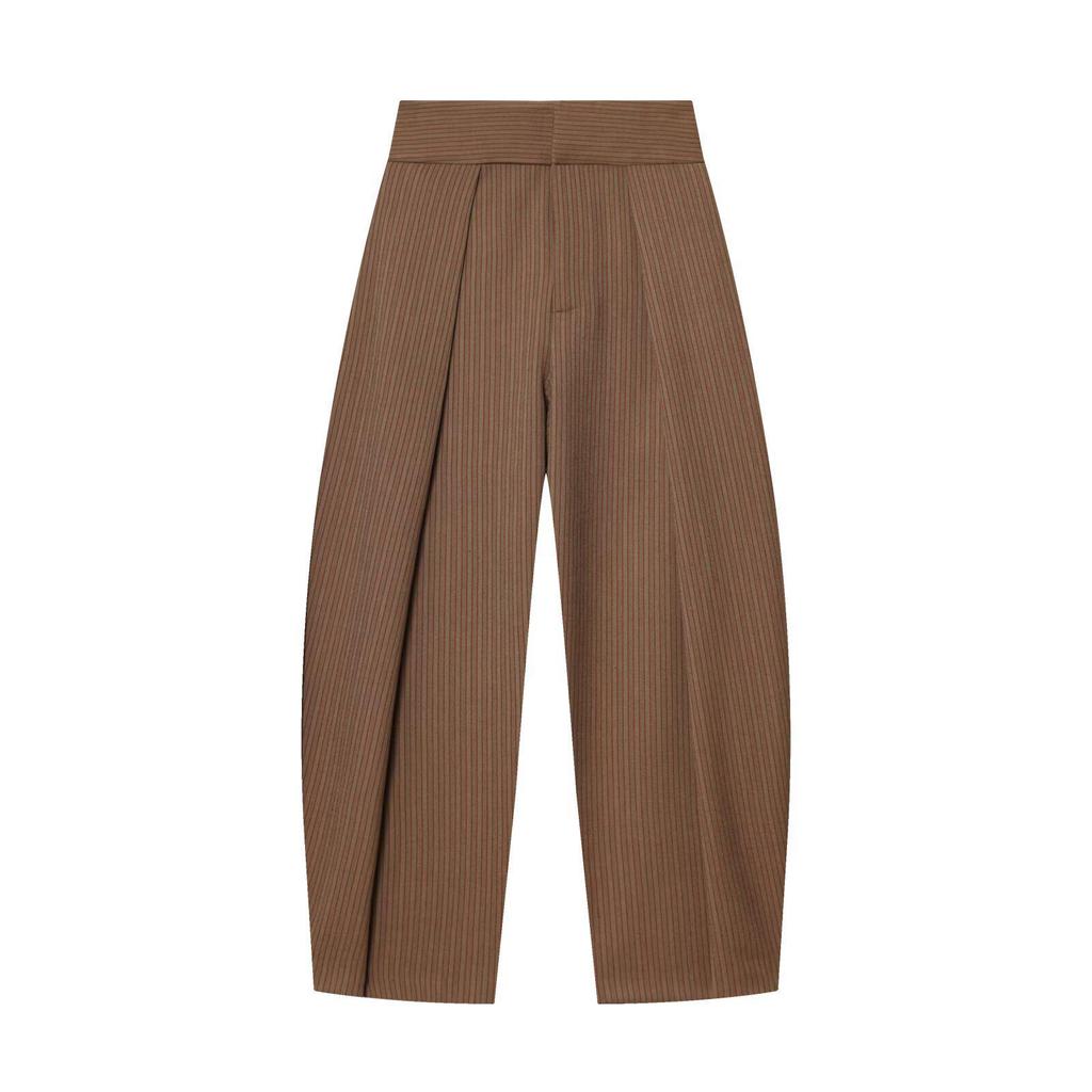 Women's High-Waisted Pleated Wide-Leg Trousers - European & American Spring Fashion