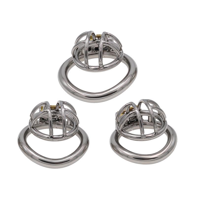 Stainless Steel Chastity Device Chastity Lock with Mini Short Hollow Design Men's Penis Lock Cage CB Wear outside